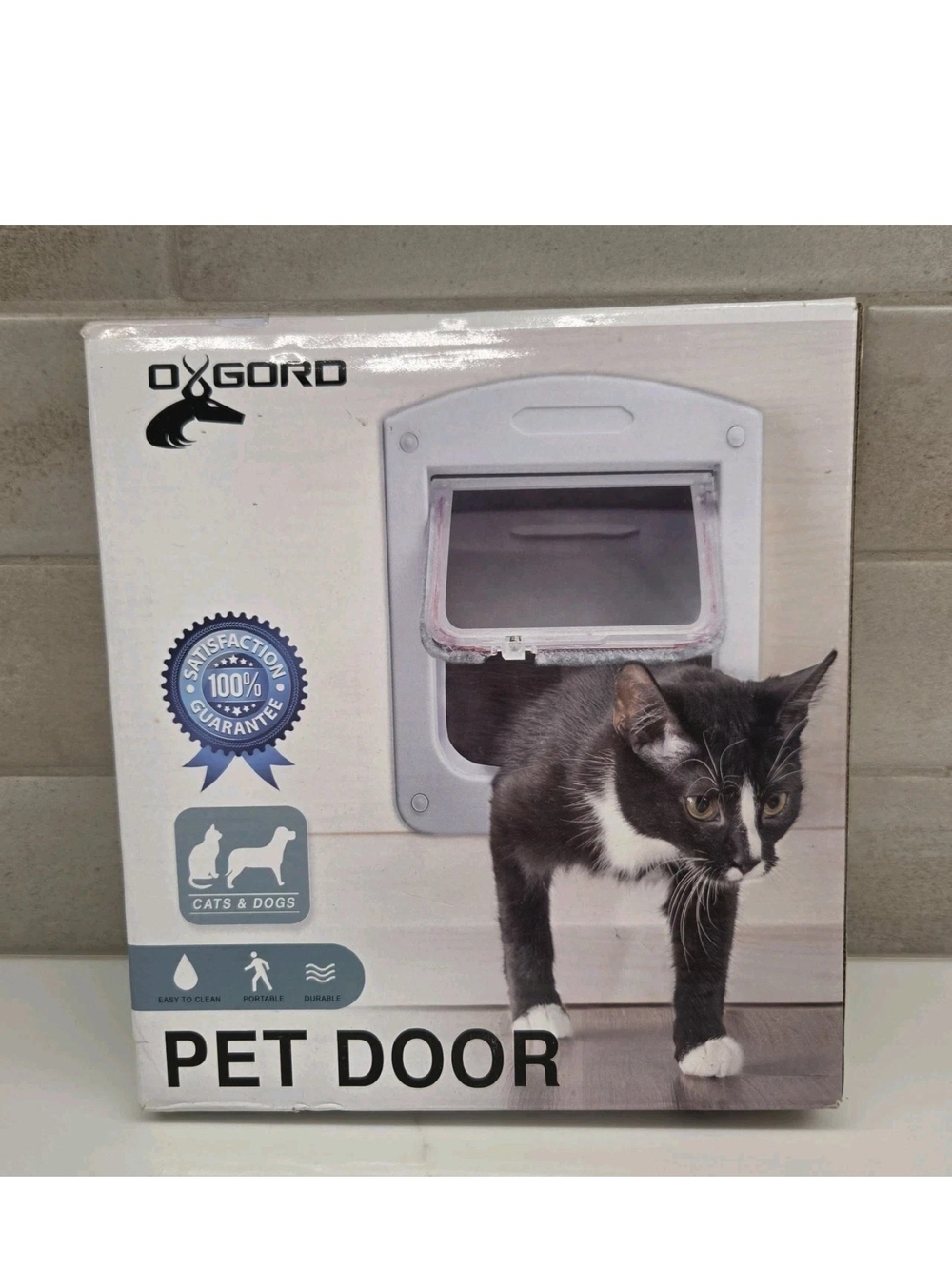 New Dog Cat PET DOOR Oxgord 9” X 8” Clear 4 Way Locking Door Easy install
